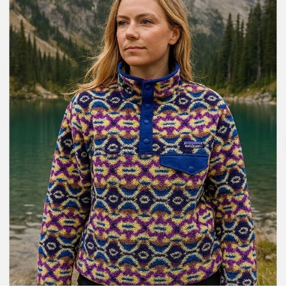 Patagonia Synchilla Snap-T Fleece Pullover Aberdeen Blue Butterfly - Picture 3 of 7